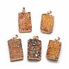 Natural Druzy Agate Pendants G-R432-08-1