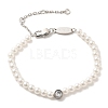ABS Imitation Pearl & Rhinestone Beaded Bracelet with 304 Stainless Steel Clasps BJEW-K237-02P-2