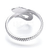 304 Stainless Steel Snake Open Cuff Ring RJEW-N040-21-3