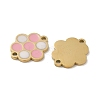 Ion Plating(IP) 316L Surgical  Stainless Steel Enamel Flower Connector Charms STAS-D035-02A-G-2