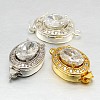 Eco-Friendly PVD Vacuum Plating & Long-Lasting Plated Brass Micro Pave Cubic Zirconia Box Clasps KK-M154-06-NR-1