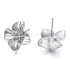 Brass Stud Earring Findings X-KK-N232-337A-01P-1
