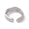 Non-Tarnish 304 Stainless Steel Twist Wave Open Cuff Ring for Women RJEW-C045-23P-3