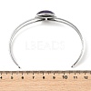 Natural Mixed Stone Flat Round 304 Stainless Steel Cuff Bangles for Women BJEW-JB14352-02-5