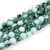 Transparent Baking Paint Glass Beads Strands DGLA-N009-8mm-06-1