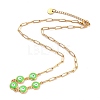 Brass Enamel Evil Eye Link Chain Necklaces NJEW-P256-02-2