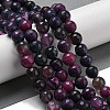 Faceted Natural Fire Crackle Agate Beads Strands G-F447-12mm-N05-1