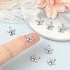 SHEGRACE Brass Pave Clear Cubic Zirconia Connector Charms XGRQ7H576-954P-4