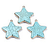 Star Synthetic Turquoise Pendants G-N326-69A-01-1