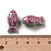 Handmade Printed Porcelain Beads PORC-E015-17H-3