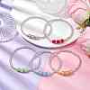ABS Plastic Imitation Pearl & Brass Beaded Stretch Bracelet BJEW-JB10155-2