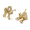 Rack Plating Brass Bowknot Stud Earrings with Cubic Zirconia EJEW-D063-10G-2