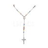 Glass Beaded Rosary Bead Necklaces NJEW-JN04326-6