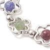 Flower Tibetan Style Alloy & Natural Tourmaline Beads Link Chain Bracelets for Women BJEW-JB12724-3