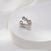 Adjustable 304 Stainless Steel Snake Shaped Cuff Open Rings for Women QO4432-2-2