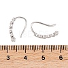 Rack Plating Brass Cubic Zirconia Earring Hooks KK-S374-05P-01-3