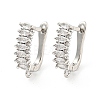 Rack Plating Brass Micro Pave Cubic Zirconia Hoop Earring Findings EJEW-C102-19P-1