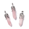 Natural Rose Quartz Big Pointed Pendants G-E059-03AS-08-1
