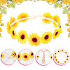 2Pcs 2 Styles Cloth Flower Hippie Headband Floral Crown OHAR-CP0001-18B-6