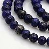 Dyed Natural Lapis Lazuli Round Beads Strands G-N0120-01-6mm-1