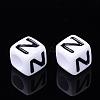 Acrylic Horizontal Hole Letter Beads PL37C9129-N-2