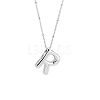 1pc Brass Chain with Alloy Letter Pendants Necklaces NJEW-LP0001-41R-P-1