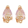 Brass Micro Pave Clear Cubic Zirconia Connector Charms CU-CBA7392-13G-02-1