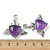 Natural Amethyst with Clear Cubic Zirconia Pendants G-G133-02P-22-3