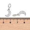 Brass Micro Pave Clear Cubic Zirconia Moon European Dangle Charms KK-H257-03P-3