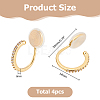 2 Pairs Brass Clip-on Earrings EJEW-HS0001-20G-2