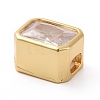 Eco-friendly Brass Micro Pave Clear Cubic Zirconia Beads KK-D079-25G-3