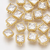 Brass Cubic Zirconia Charms KK-T035-14-1