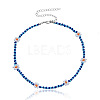 Bohemian Daisy Flower Glass Seed Beaded Necklaces with Alloy End Chains FS-WGC49A6-11-1