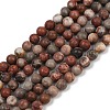 Natural Dendritic Jasper Beads Strands G-F591-24-8mm-2