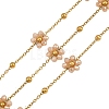 Glass & 304 Stainless Steel Cable Chain Beaded Chains SA-CBAD321-03G-1