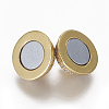 Brass Micro Pave Cubic Zirconia Magnetic Clasps with Loops ZIRC-L082-A-01-P-G-2