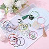 32Pcs 16 Colors Baking Paint Stainless Steel Cable Wire Keychain AJEW-SC0002-21-3