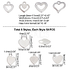 400Pcs 8 Style 201 Stainless Steel Charms STAS-UN0028-24-5