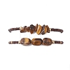 2Pcs Natural Tiger Eye & Glass Seed Beads Braided Bead Bracelets for Women BJEW-MZ00247-03-4