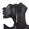 Leaf 201 Stainless Steel Dangle Earrings EJEW-JE06831-2