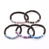 Polymer Clay Heishi Beads Stretch Bracelets BJEW-JB05811-1