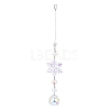 AB Color Glass Snowflake Pendant Decorations AJEW-Q144-02P-02-2