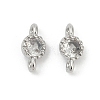 Brass Cubic Zirconia Flat Round Connector Charms LS-KK-H204-02P-04-1