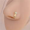 Brass Pave Clear Cubic Zirconia U Shaped Clip on Nose Rings FS-WG40E45-09-1