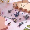 10Pcs 10 Styles Rainbow Color Plated Alloy Bead Cage Pendants FIND-SZ0002-55-5