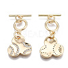 Brass Micro Pave Clear Cubic Zirconia Toggle Clasps KK-S356-309-NF-2