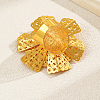 Elegant Hollow Flower Design Iron Cuff Ring for Women Wedding Party PY5913-4
