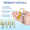 4 Sets Acrylic Bookmark Pendants for Teachers' Day DIY-GL0004-27A-4