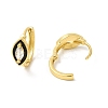 Enamel Horse Eye Hoop Earrings with Clear Cubic Zirconia EJEW-E270-05G-3