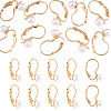 10Pcs Round Brass & ABS Imitation Pearl Leverback Earring Findings KK-TADJ0001-17-1